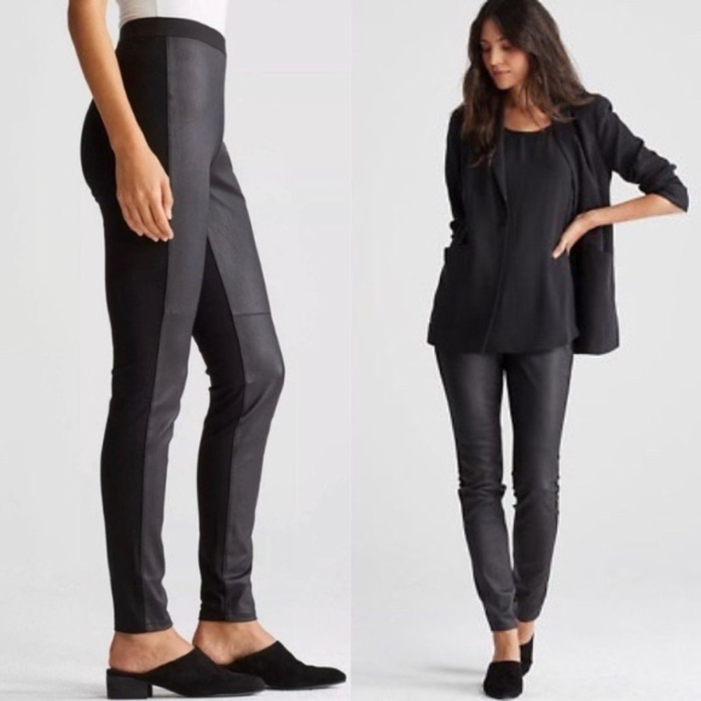 EILEEN FISHER Leather and Ponte legging